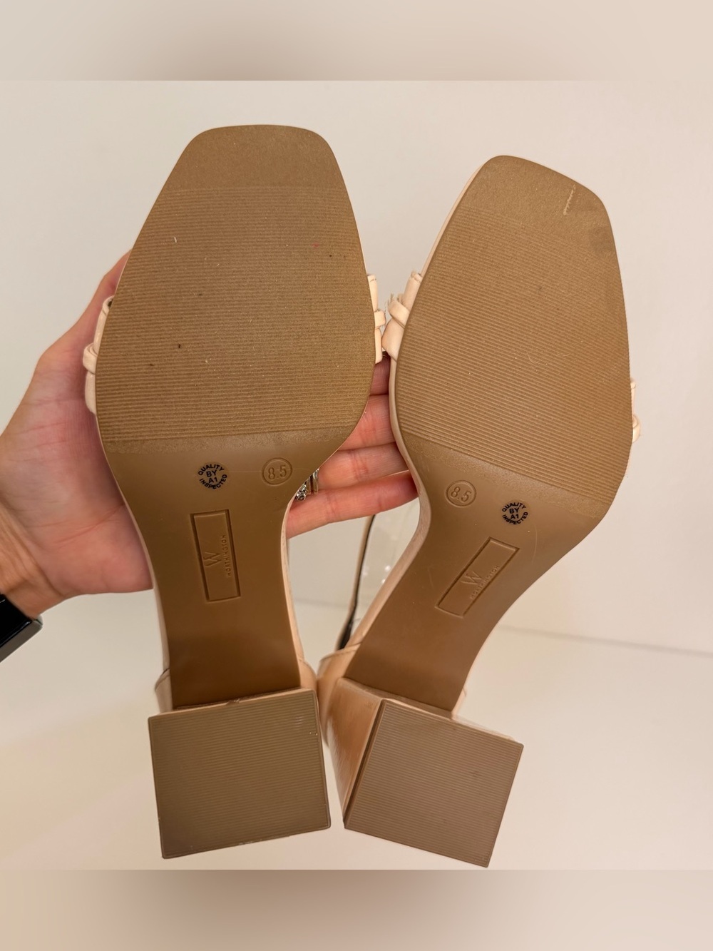 Worthington Nude Patent Block Heel Sandals - Picture 9 of 14